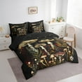 thumbnail image 3 of Feelyou 3D Wild Mushroom Bedding Comforter Set 7 Pieces, Tropical Plants Queen Bedding Sets, Botanical Themed Queen Sheet Sets, Black Brown, 3 of 8