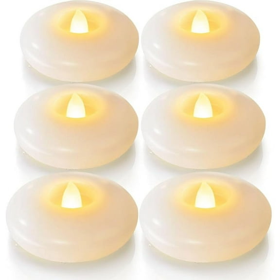 Homemory 24 Pack 3” Flameless Led Floating Candles, 200 Hour White Battery Operate Waterproof Tealights for Cylinder Vases, Centerpieces at Wedding Decor, Party, Pool
