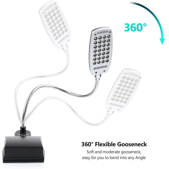 USB and Battery Powered Desk Light - Daffodil ULT300 - Table/Headboard Clamp and Flexible Gooseneck with 28 LED Beads