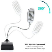 USB and Battery Powered Desk Light - Daffodil ULT300 - Table/Headboard Clamp and Flexible Gooseneck with 28 LED Beads