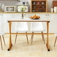 thumbnail image 3 of Kadyn 44 Inches Sintered Stone Dining Room Table with Metal Frame and Faux Marble Tabletop, Dining Table for Dining Room, Living Room, Restaurant, White, 3 of 7