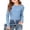 Light Blue, variant on AWZXDE Girls Basic Long Sleeve Rib Knit Stretch Tee Slim Fit T-Shirt Casual Everyday Top Comfy Kids Shirt For Layering Light Blue,11-12 Years
