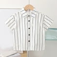 thumbnail image 2 of Annhoo Girls Summer Button down Shirts Cotton Turndown Collar Short Sleeve Tops Striped Cute Kids Blouses 1-12 Years, 2 of 3