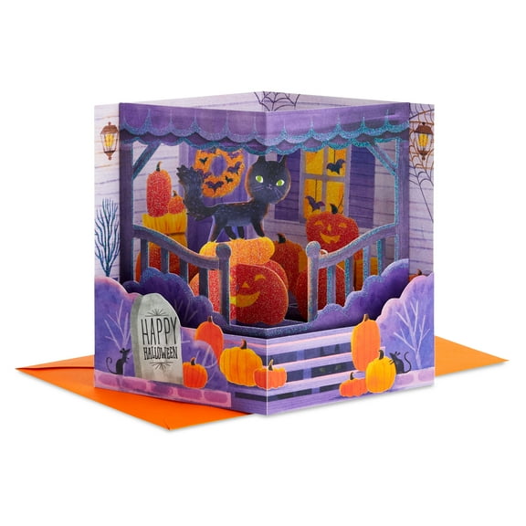 Hallmark 3D Pop-up Halloween Greeting Card (Thoughts of You Keep Crossing My Path)