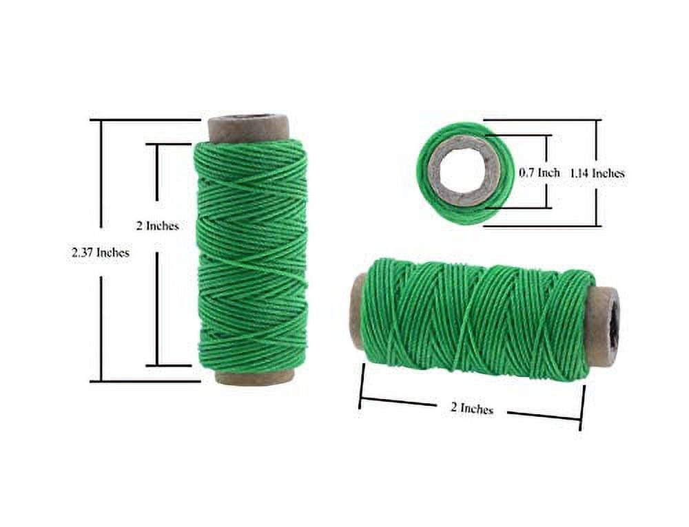 Round Waxed Thread for Leather Sewing - Leather Thread Wax String Polyester Cord for Leather Craft Stitching Bookbinding by Mandala Crafts 0.8mm 22 X 24 Yards 24 Assorted Colors