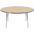 thumbnail image 3 of ECR4Kids 60in Round Premium Thermo-Fused Adjustable Activity Table Maple/Blue/Blue - Standard Swivel, 3 of 4