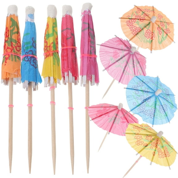 50 Pcs Flower Paper Umbrella Drink Umbrellas Beach Cocktail Decoration