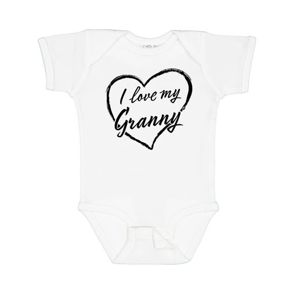 Inktastic I Love My Granny in Black Chalk Heart Boys or Girls Baby Bodysuit