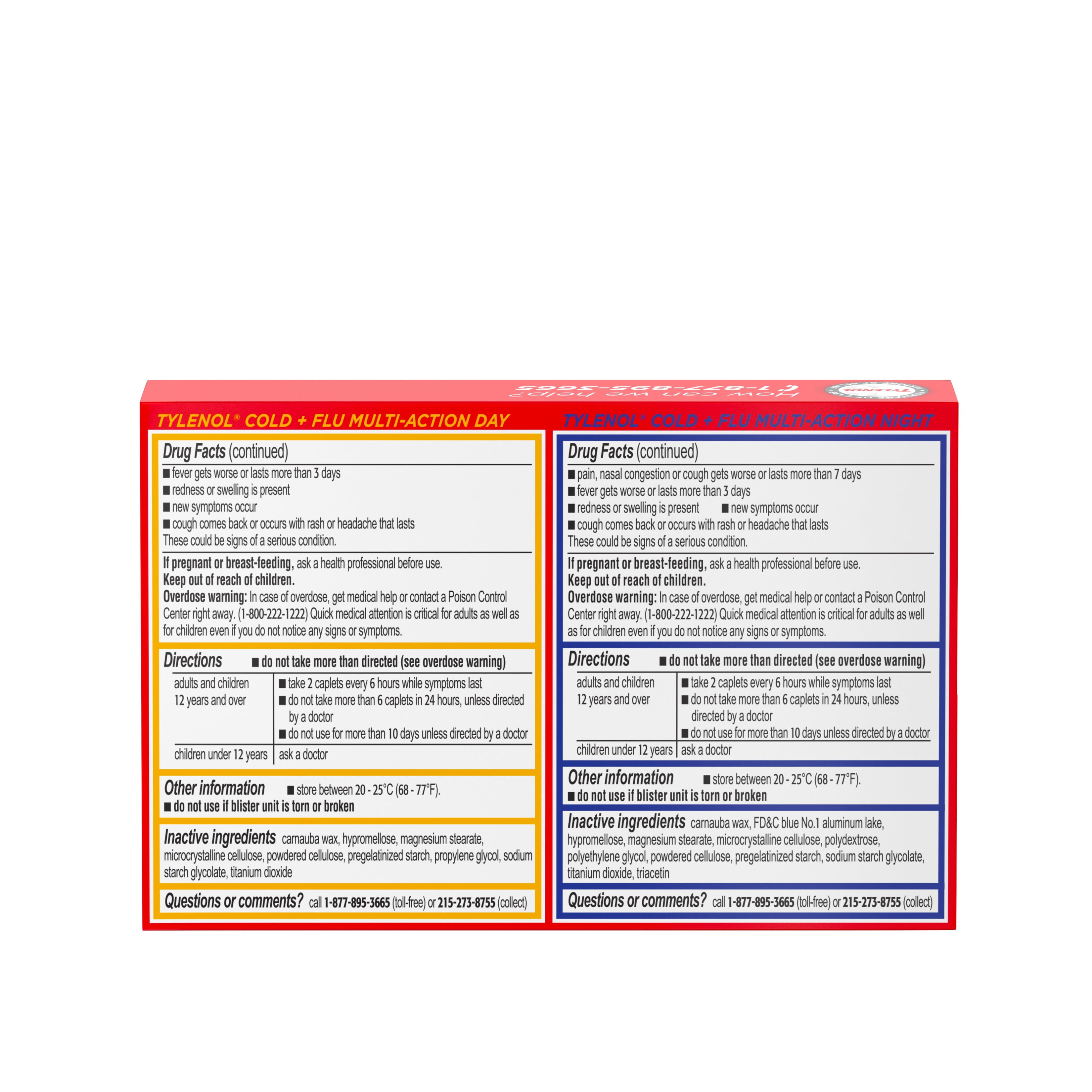 Tylenol Cold + Flu Multi-Action Daytime + Nighttime Caplets 24 ct