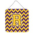 thumbnail image 1 of Lettre R Chevron Violet & or Impressions Murales Ou de Porte, 6 x 0.02 x 6 Po., 1 of 1