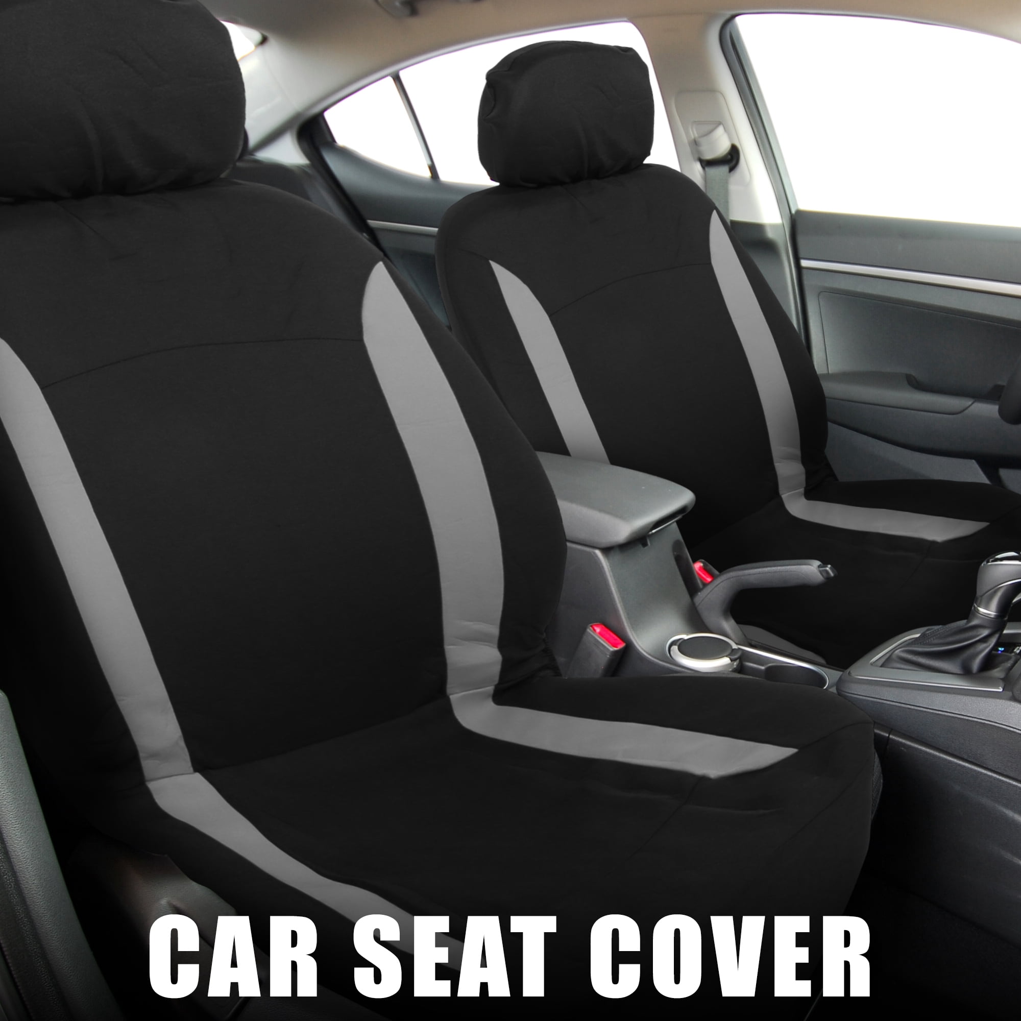 Unique Bargains 4Pcs Polyester Sponge Universal Interior Car Seat Covers Gray Black