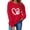 Red-2, variant on Women's Valentine's Crewneck Sweatshirt Sunburst Heart Print Long Sleeve Pullover for Romantic Evenings Red-6 S
