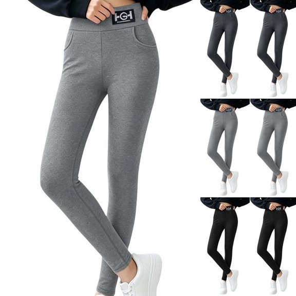 SBYOJLPB Women's Yoga Pants High-waisted Solid Color Casual Comfortable leggings with Pockets