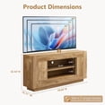 thumbnail image 3 of KeyWhat TV Stand for TVs Up to 80", Modern Entertainment Center with Storage Cabinet & Open Shelves, Cable Management for Living Room, Light Knotty, 3 of 7