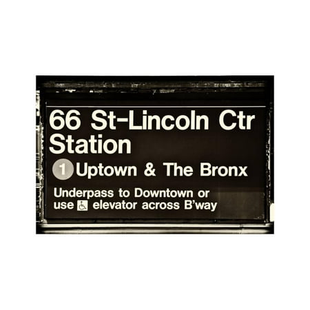 Subway Sign at Times Square, 66 Street Lincoln Station, Manhattan, NYC, White Frame Print Wall Art By Philippe (Best App For Nyc Subway Times)