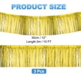 thumbnail image 2 of Foil Fringe Garland 10 Feet, 3 Pack Fringe Banner Wall Hanging Curtain Backdrop for Wedding Birthday, Gold Tone, 2 of 7