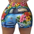 thumbnail image 2 of Goofa Floral Truck Welcome Printed Workout Shorts Women Seamless Scrunch Butt Lifting High Waisted Gym Booty Shorts Elastic Workout Shorts-Small, 2 of 8