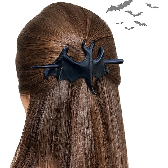 Halloween Hair Clips Bat Hairpin, Metal Hairpin Raven, Gothic Hair Accessories, Retro Hair Sticks Hair Pin Hair Accessories (Bat)