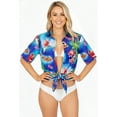 thumbnail image 3 of LA LEELA Women's Beach Funny Santa Claus Party Holiday Blouse Shirt Tops Short Sleeve Hawaiian Christmas Tree Dresses for Women XXL Xmas Gifts, Blue, 3 of 6