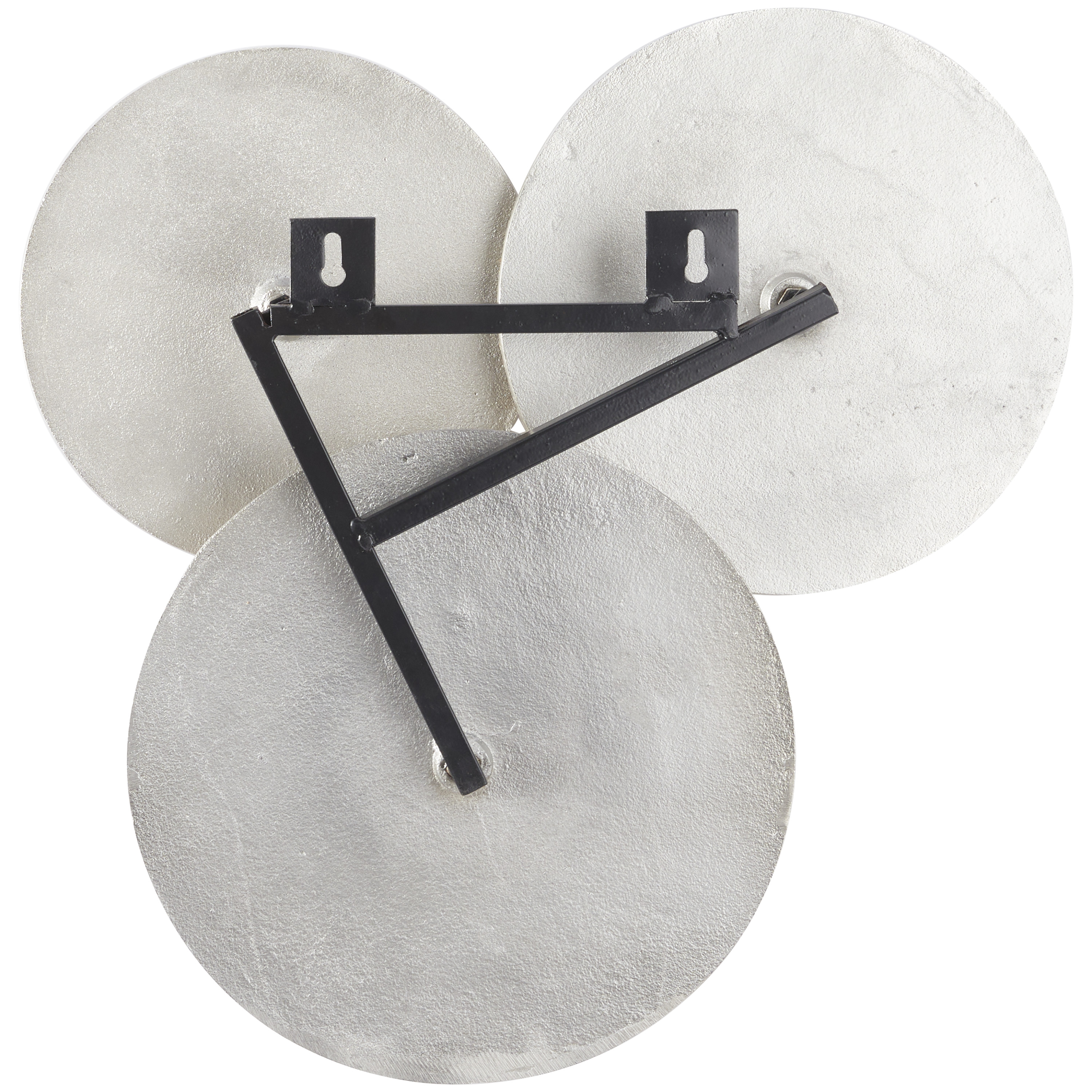 DecMode Silver Aluminum Plate Wall Decor with Textured Pattern