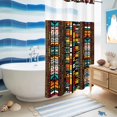 thumbnail image 5 of No Hook Shower Curtain with Built-in Rings - Abstract Retro Boho Washable Waterproof Fabric Bathroom Curtains for Hotel,Rentals, Stall 36 X 72 Inch , Southwestern Pattern Yellow Brown, 5 of 9