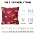 thumbnail image 5 of BANET Christmas Throw Pillow Covers,Christmas Gold Branch On Red Decorative Pillow Covers Digital Printing for Couch Sofa Bed Invisible Zipper 24x24in, 5 of 5