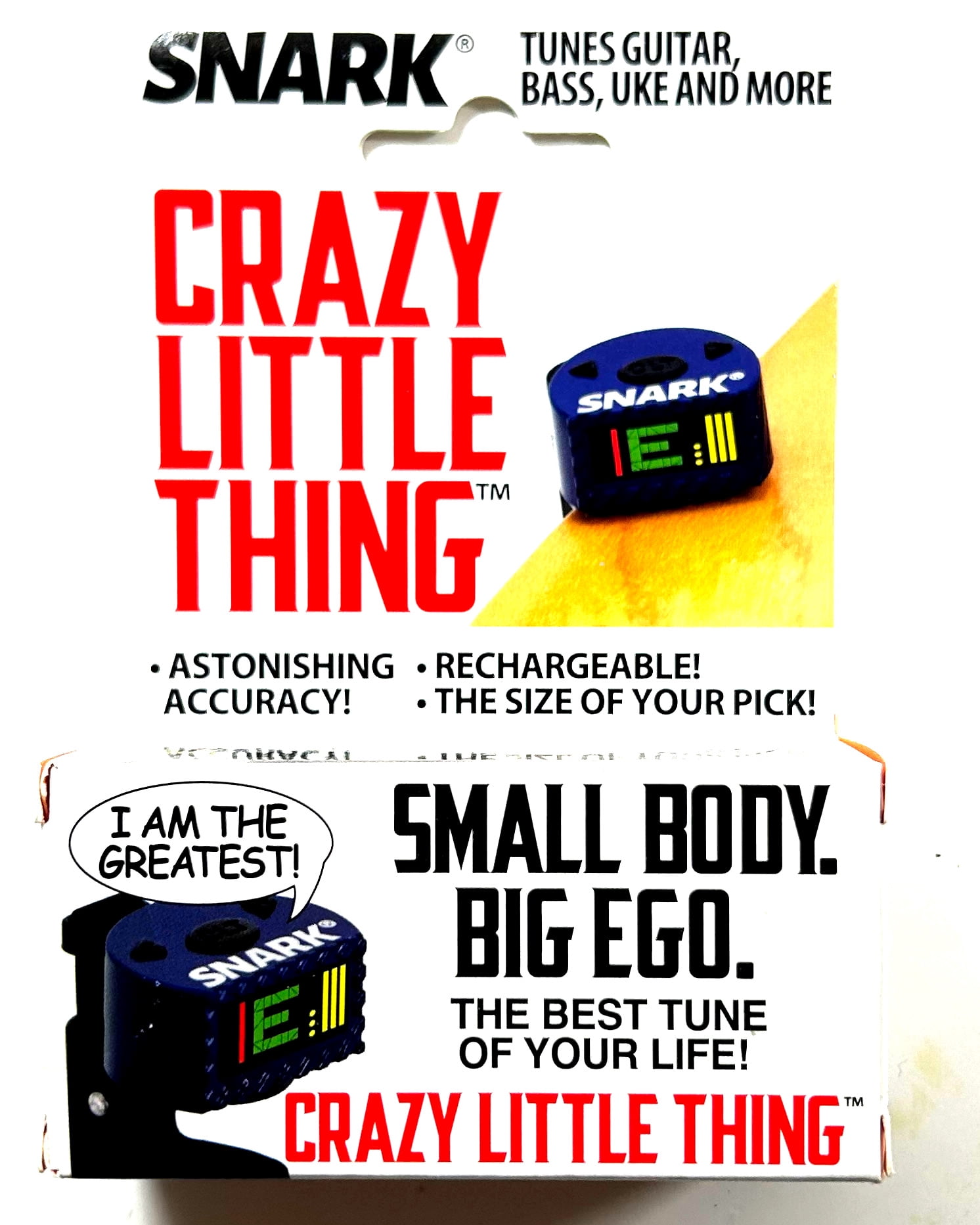 Snark Crazy Little Thing Rechargeable Clip-On Tuner Tunes Guitar Bass Uke More