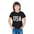 thumbnail image 5 of BRGZLK Kids 4Th Of July Cotton Shirts Boys Girls Independence Day Letter Printed Top Soft Cozy Round Neck Short Sleeve T-Shirt Black 3-4 Years, 5 of 6