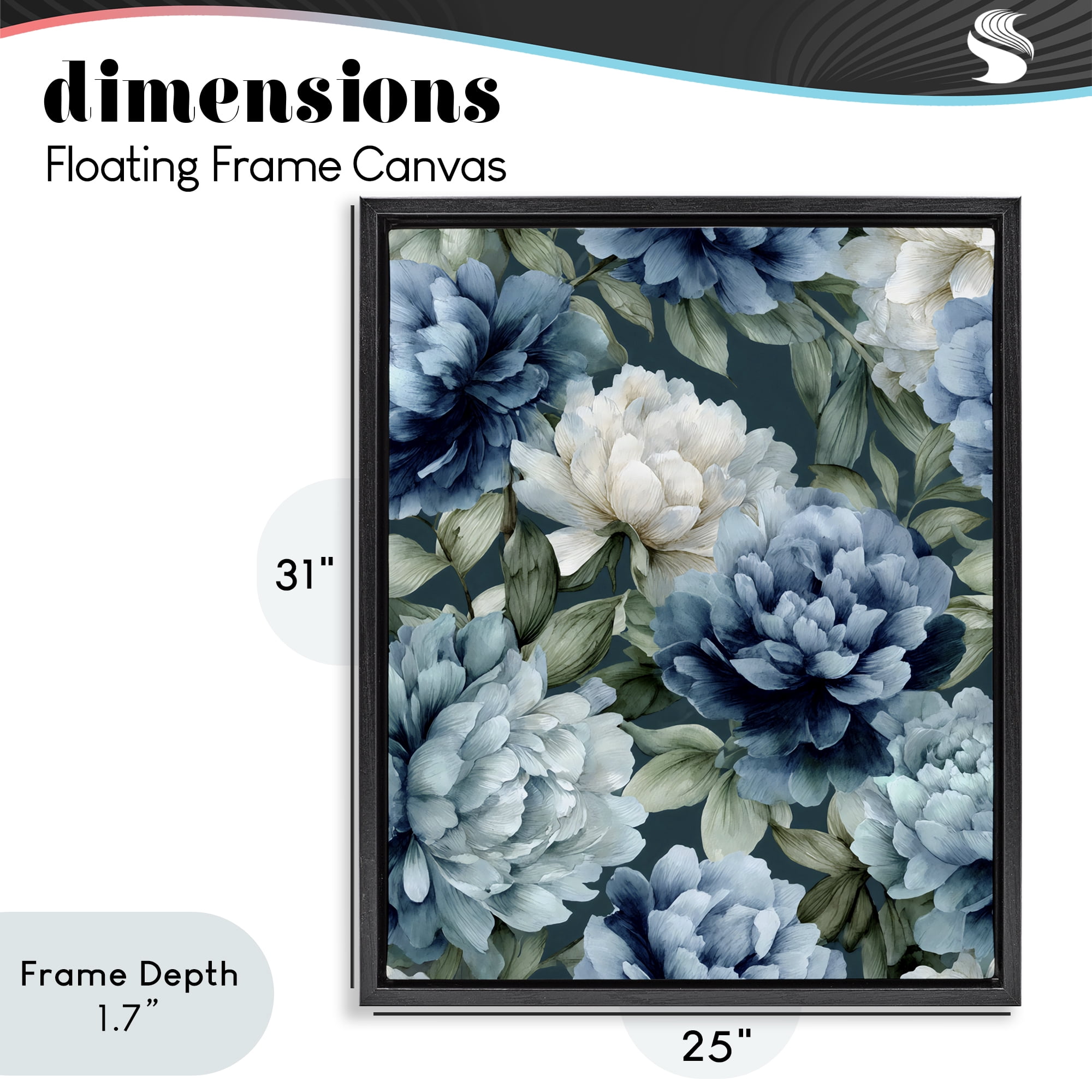 Stupell Industries Blooms On The Vine Black Framed Floater Canvas Wall Art, design by Franklyn Gregory