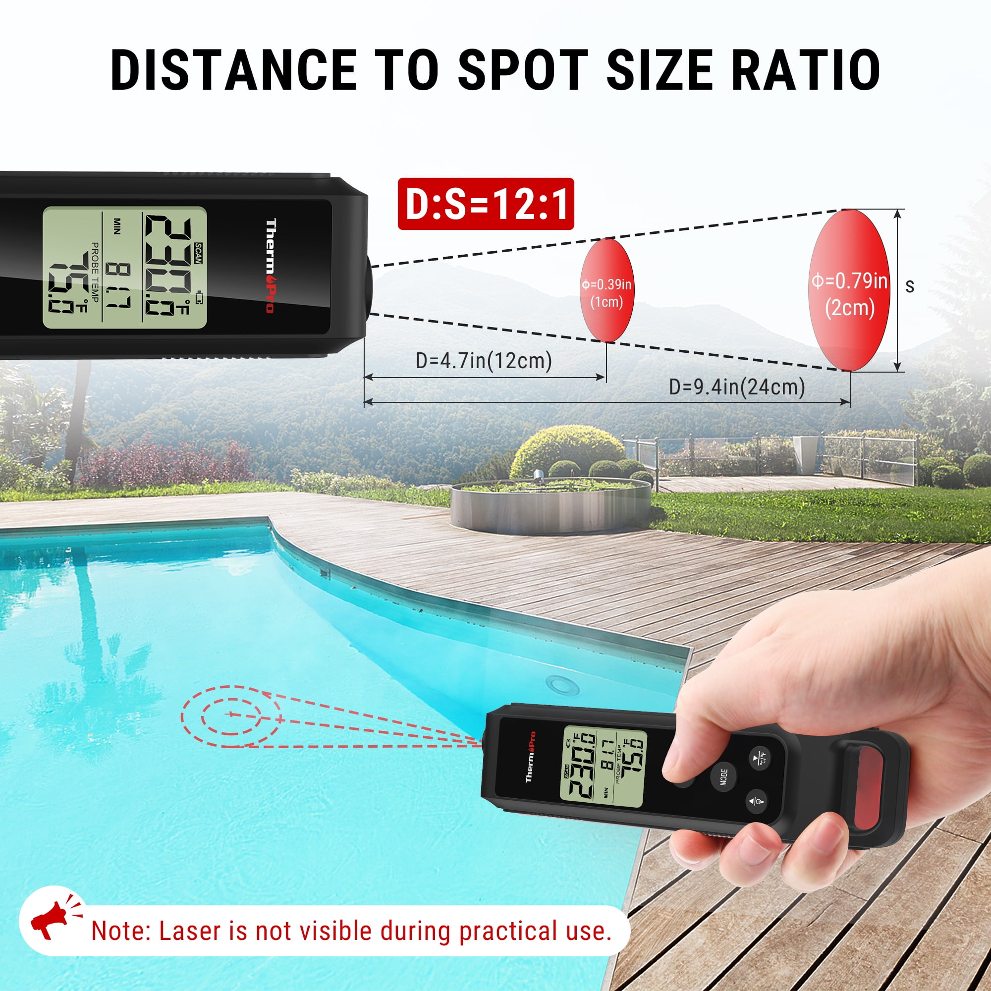 ThermoPro 2-in-1 Infrared Thermometer & Instant Read Meat Thermometer for Grilling BBQ Pizza Oven
