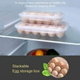 thumbnail image 6 of 18 Grids Transparent Egg Container With Lid Snap-On Egg Holder Tray Shockproof For Refrigerator Picnic Party Food Storage Box Egg Storage Crisper White, 6 of 7