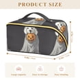 thumbnail image 4 of FORMRS Makeup Bag Travel Cosmetic Organizer for Women Fold Flat Zipper Pouch with Handle, White Halloween Dog, 4 of 8