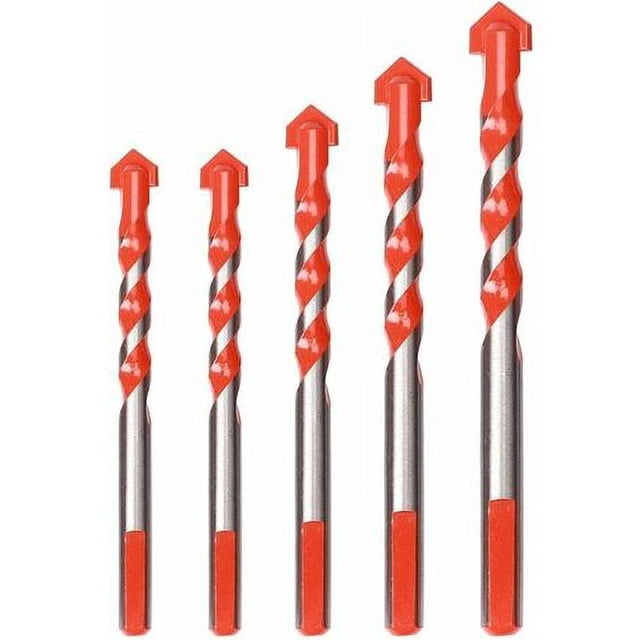 Dinheiro Juego de 5 Brocas para Azulejos de Vidrio, Brocas para Porcelánico Gres, Brocas de Diamante, Brocas para Azulejos, 6 mm, 8 mm, 10 mm, 12 mm Brocas multimaterial para cerámica, hormigón,
