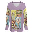 thumbnail image 4 of The Loud House Womens T Shirts V Neck Long Sleeve Tops Causal Loose Summer T-Shirts XL, 4 of 7