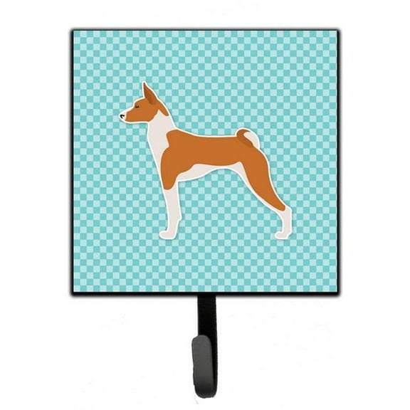 Carolines Treasures BB3774SH4 Basenji Checkerboard Blue Leash or Key Holder