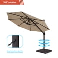 thumbnail image 4 of FLAME&SHADE 11ft Outdoor Cantilever Umbrellas 360° Rotation w/Base Stand, Aluminum Patio Round Offset Market Hanging Umbrella for Deck,Sand, 4 of 7