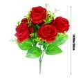 thumbnail image 3 of Zmeidao 6-Heads Artificial Silk Rose Flowers, Realistic Faux Silk Roses Stem Fake Roses Bouquet for Bridal Wedding Home Mother's Day Decor, 3 of 6