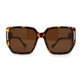 thumbnail image 2 of Womens Oversize 90s Diva Designer Fashion Rectangle Butterfly Sunglasses Tortoise - Brown, 2 of 4
