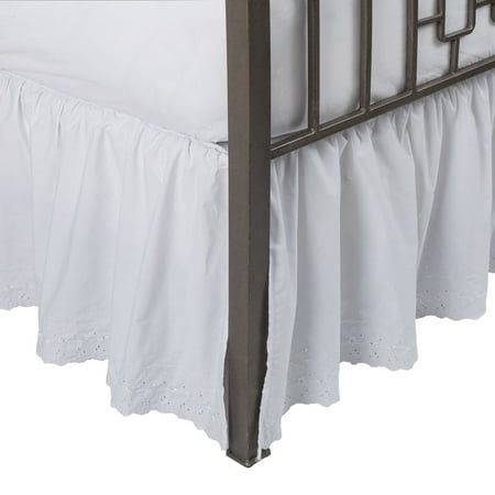 Eyelet Ruffled Bed Skirt With Split Corners Walmart Com