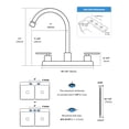 thumbnail image 2 of APPASO 2-Handle Kitchen Faucet 360, 8" High-Arc Stainless Steel, 360° Swivel, SUS304 Brushed Nickel Finish, Commercial-Style for Kitchen, RV & Camper, 2 of 18