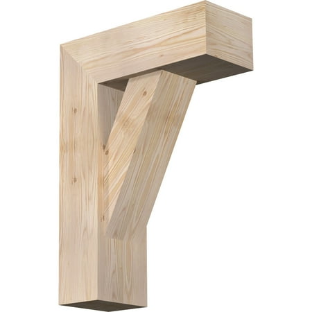 

Ekena Millwork 7 1/2 W x 20 D x 28 H Traditional Block Smooth Bracket w/ Offset Brace Douglas Fir