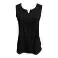 thumbnail image 4 of Womens Tees Tops Solid V Neck Sleeveless Vest Ruched Elegant Office Work Y2k Clothes Black S, 4 of 4