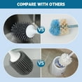 thumbnail image 4 of CADOVE Toilet Brush with Ventilated Drying Holder, Silicone Toilet Bowl Brush Bathroom Cleaning Bowl Brush Kit Sturdy Cleaning Toilet Brush, Floor Standing & Wall Mounted Without Drilling, 4 of 7