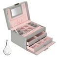 thumbnail image 4 of Jewelry Box,Three Layer Jewelry Storage Leather Jewelry Box Jewelry Storage Box Convenient Use, 4 of 8