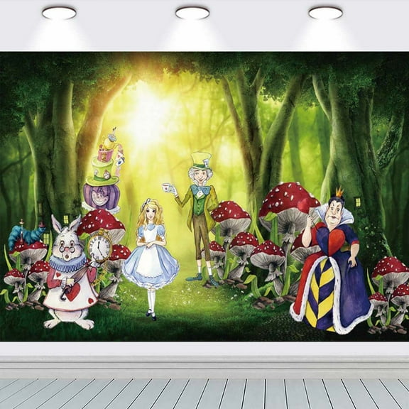 Alice in Wonderland school Background Banner Birthday Backdrop Party Supplies Taspestry Wall Decor Poster Lover