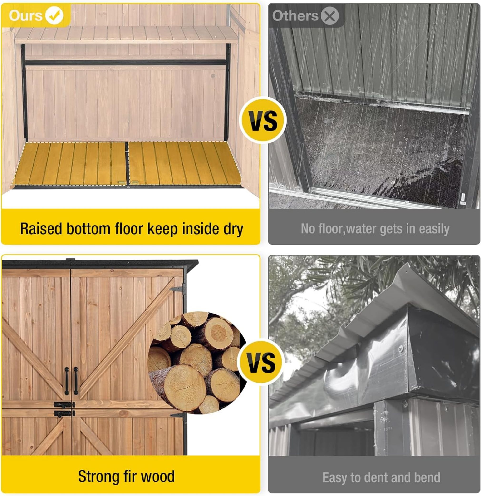 AIVITUVIN Outdoor Storage Shed Metal Frame Tool Garden Shed with Floor and Lockable Door for Patio Backyard Lawn