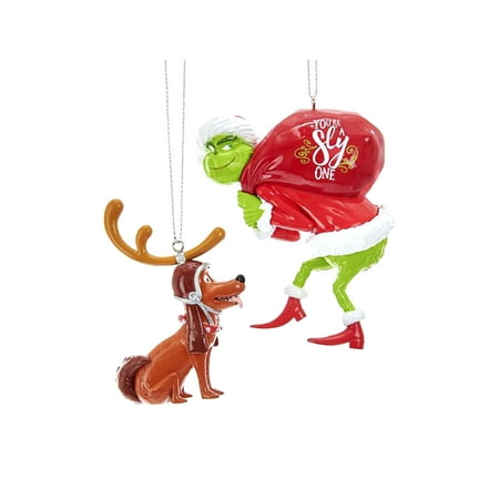 2 pc Grinch and Max Ornament Set