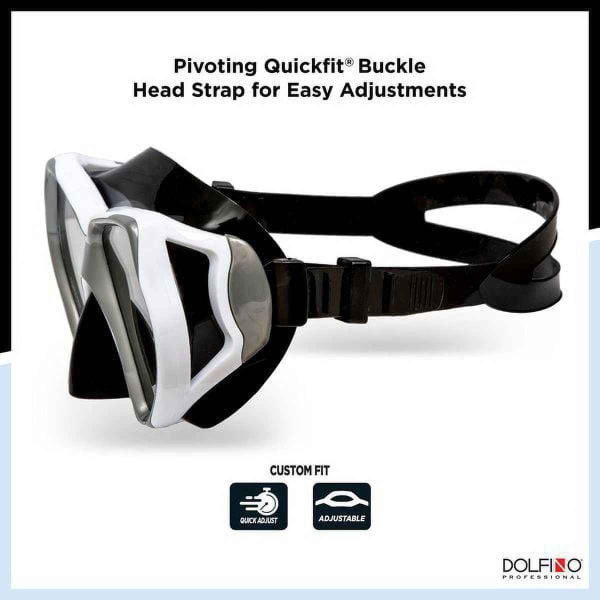 Dolfino Pro Gemini Adult Mask and Snorkel Combo - Silver