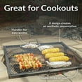 thumbnail image 3 of Sunnydaze 30" x 30" Steel Black Square Fire Pit Cooking Grill with Handles, 3 of 12