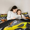 thumbnail image 5 of Homewish Race Car Bedding Comforter Set,Speed Extreme Sport Twin Comforter Sets,Gray Orange Bedding Set For Boys,Luxury Bedroom Decor Reversible,2pcs, 5 of 8